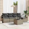 vidaXL Sofa Set mit Kissen 6 pcs Grau Poly Rattan