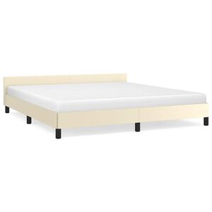 vidaXL Bettgestell mit Kopfteil ohne Matratze Creme 160x200 cm