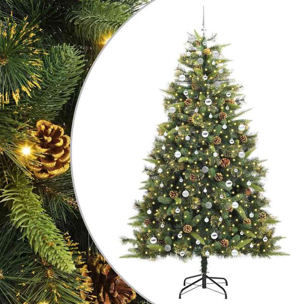 vidaXL K&uuml;nstlicher klappbarer Weihnachtsbaum mit Tannenzapfen 240 cm