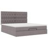 vidaXL Ottoman-Bett mit Matratze & LEDs Taupe 160x200 cm Stoff