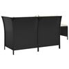 vidaXL 3-tlg. Garten-Lounge-Set mit Kissen Schwarz Poly Rattan