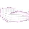 vidaXL Boxspringbett mit Matratze & LED Hellgrau 140x210 cm Samt
