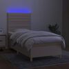 vidaXL Boxspringbett mit Matratze & LED Creme 80x200 cm Stoff