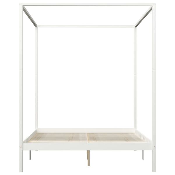 vidaXL Himmelbett-Gestell 4 Schubladen Wei&szlig; Kiefernholz 160x200cm