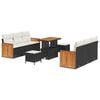 vidaXL Gartensofa-set 11 stk. 8-Sitzanzahl Schwarz und Creme