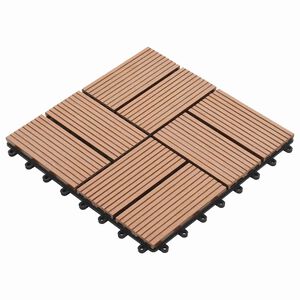 vidaXL Terrassenfliese 11 pcs Braun 30 x 30 cm WPC