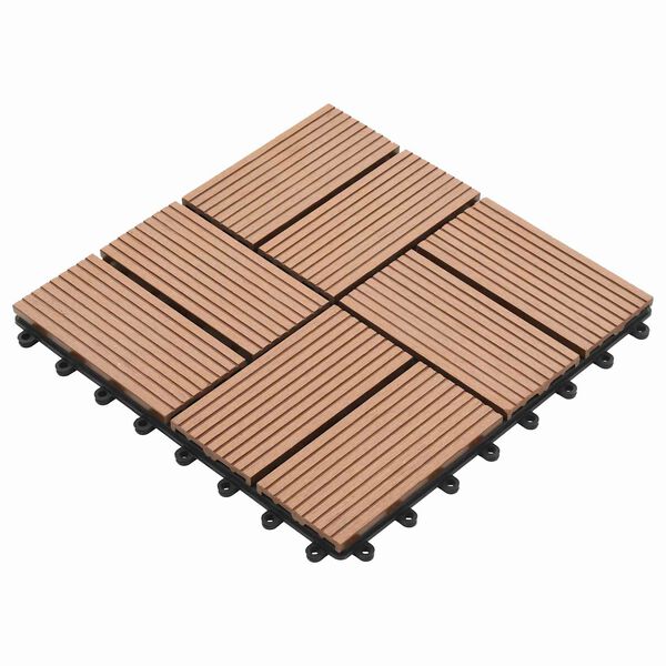 vidaXL Terrassenfliese 11 pcs Braun 30 x 30 cm WPC