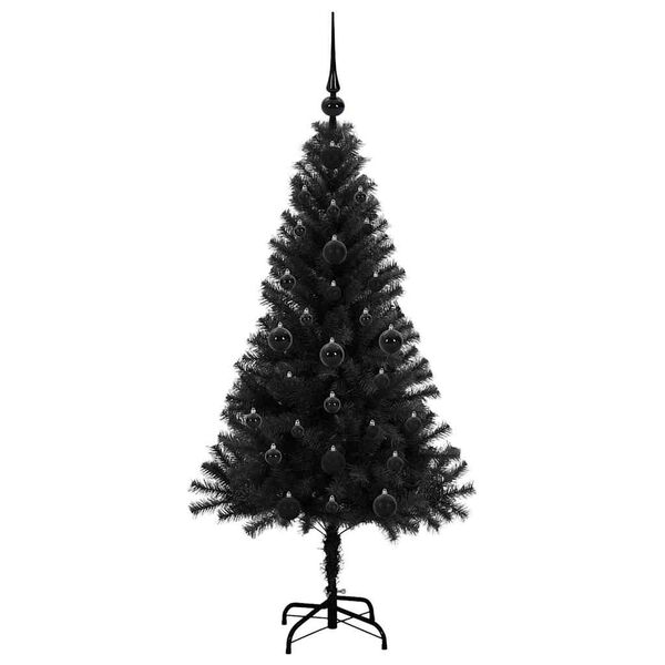 vidaXL Weihnachtsbaum mit 150 LEDs mit St&auml;nder Schwarz 120 cm PVC
