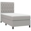 vidaXL Boxspringbett mit Matratze Hellgrau 90x190 cm Stoff