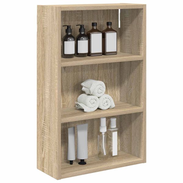 vidaXL Badezimmer-Wandschrank mit Regal Sonoma-Eiche 40 x 16 x 62,5 cm