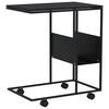 vidaXL Beistelltisch mit Rollen Schwarz 55x36x63,5 cm Holzwerkstoff