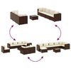 vidaXL 8-tlg. Garten-Lounge-Set mit Kissen Braun Poly Rattan
