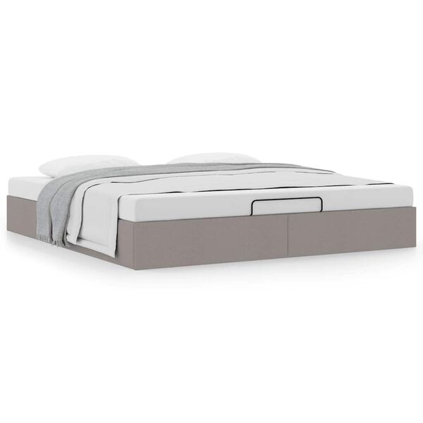vidaXL Ottoman-Bett ohne Matratze Taupe 160x200 cm Stoff