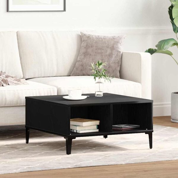 vidaXL Couchtisch Schwarz Eichen-Optik 60 x 60 x 30 cm