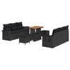 vidaXL Garten-Sofa-Set mit Kissen mit Speicher 9 pcs Schwarz