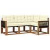 vidaXL Outdoor-Sofagarnitur 4 stk. Natur und Creme