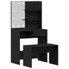 vidaXL LED Schminktisch Set 2 Stk. Schwarz Eichen-Optik Holzwerkstoff