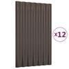 vidaXL Dachpaneele 12 Stk. Verzinkter Stahl Braun 60x36 cm
