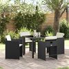 vidaXL Garten Essgruppe 5 pcs Schwarz Poly-Rattan