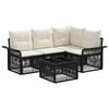 vidaXL Gartensofa-set 5 stk. Schwarz Poly-Rattan