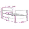 vidaXL Massivholzbett ohne Matratze 100x200 cm Kiefernholz