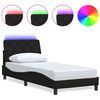 vidaXL Bettgestell mit LED ohne Matratze Schwarz 90x200 cm Stoff
