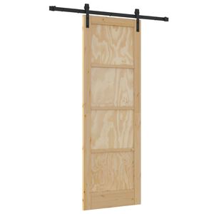 vidaXL Schiebet&uuml;r Natur 73,5 x 211 cm Massives Kiefernholz