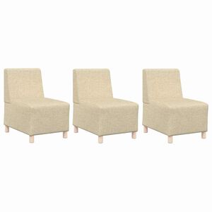 vidaXL Modulares Armfreies Sofa 3 pcs Creme 55 x 74 x 82 cm Stoff
