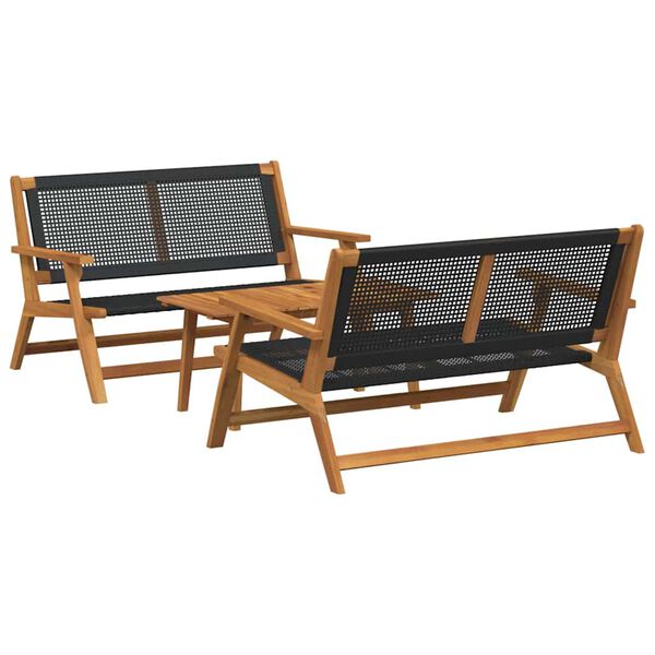 vidaXL Gartenst&uuml;hle mit Tisch 3 pcs Schwarz 90 x 45 x 40 cm