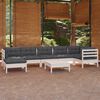 vidaXL 8-tlg. Garten-Lounge-Set mit Kissen Wei&szlig; Kiefer Massivholz