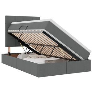 vidaXL Bett mit Stauraum und LED Dunkelgrau 120 x 190 cm Polyester