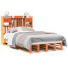 vidaXL Massivholzbett mit Regal ohne Matratze Wachsbraun 120x190 cm