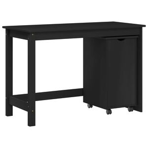 vidaXL Schreibtischschrank-Set 2 stk. Schwarz Massives Kiefernholz