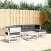 vidaXL 5-tlg. Garten-Lounge-Set mit Kissen Wei&szlig; Massivholz Kiefer