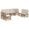 vidaXL Outdoor-Sofagarnitur mit Kissen 8 pcs Natur Polyester