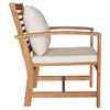 vidaXL Stuhl 2 pcs Braun und Creme 65 x 60 x 76,5 cm Massivholz Teak