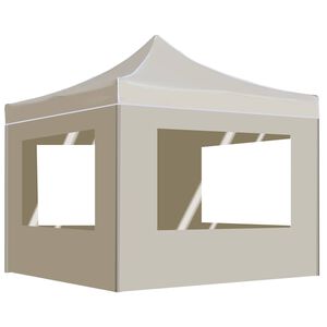 vidaXL Profi-Partyzelt Faltbar mit W&auml;nden Aluminium 3x3 m Creme