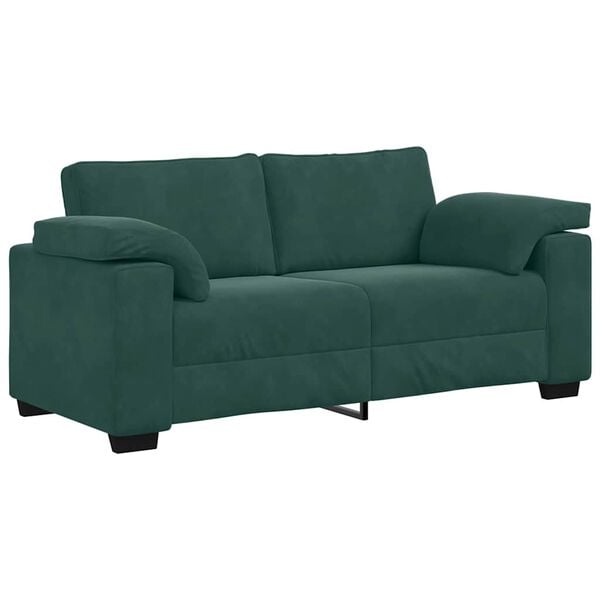 vidaXL Zweisitzer-Sofa Dunkelgrün 140 cm Samt