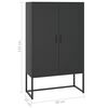 vidaXL Highboard Schwarz 80x35x135 cm Stahl