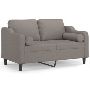 vidaXL 2-Sitzer-Sofa mit Zierkissen Taupe 120 cm Stoff