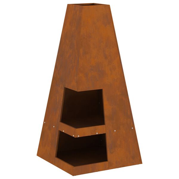 vidaXL Feuerstelle Braun 50 x 50 x 100 cm Stahl