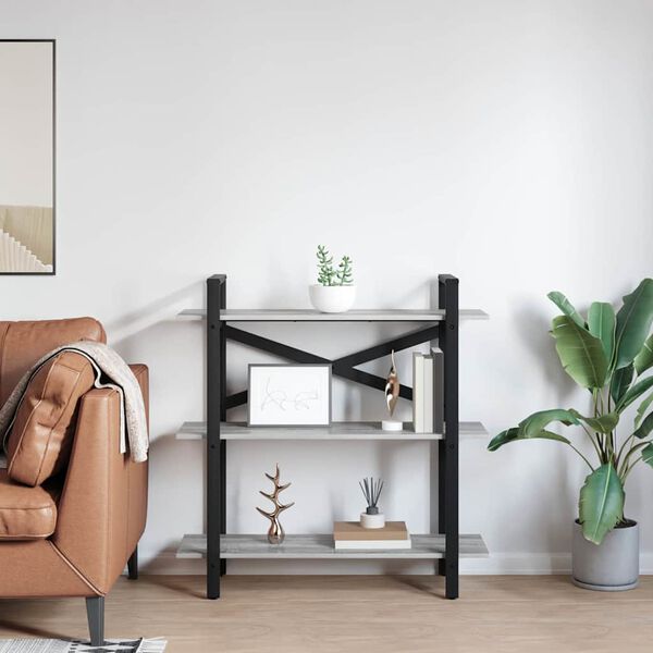 vidaXL B&uuml;cherregal Graues Sonoma 100 x 33,5 x 102 cm Holzwerkstoff