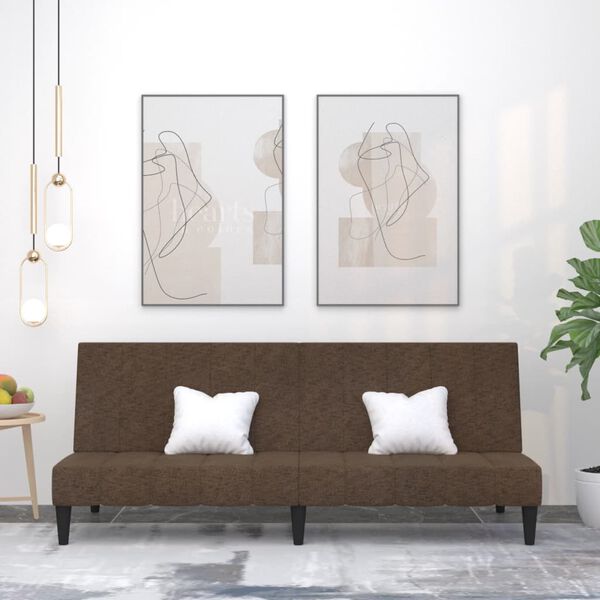 vidaXL Schlafsofa 2-Sitzer Braun Mikrofasergewebe