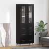 vidaXL Highboard-Schrank mit Regal 2 pcs Schwarz Eichen-Optik