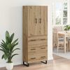 vidaXL Highboard mit Schubladen 2 pcs Artisan-Eiche 69,5 x 34 x 180 cm