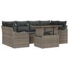 vidaXL Gartensofa-set mit Kissen mit Speicher 7 pcs Grau Poly Rattan
