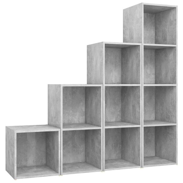 vidaXL 4-tlg. TV-Schrank-Set Betongrau Holzwerkstoff