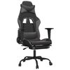 vidaXL Gaming-Stuhl mit Fu&szlig;st&uuml;tze Schwarz und Grau Kunstleder