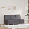 vidaXL Modulares Armfreies Sofa 3 pcs Grau 55 x 74 x 82 cm Kunstleder