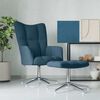 vidaXL Relaxsessel mit Hocker Blau Samt